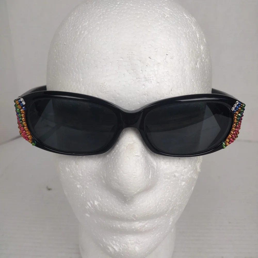 JIMMY CRYSTAL NEW YORK JCS911 BLACK AUTHENTIC SUNGLASSES 59-16